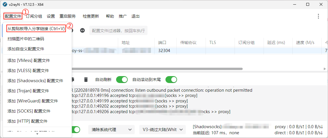 v2RayN配置
