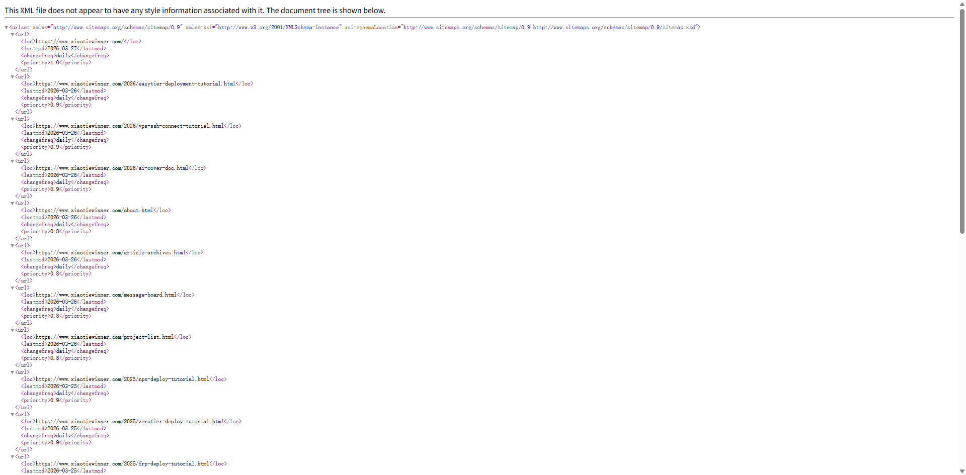 Sitemap.xml生成 Sitemap.xml生成